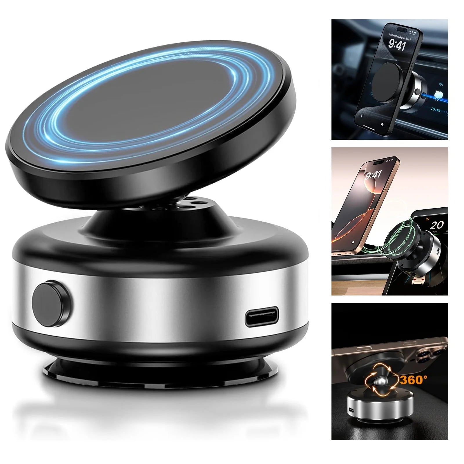 Magnetic Suction Cup Phone Mount (Vacuum Adsorption)