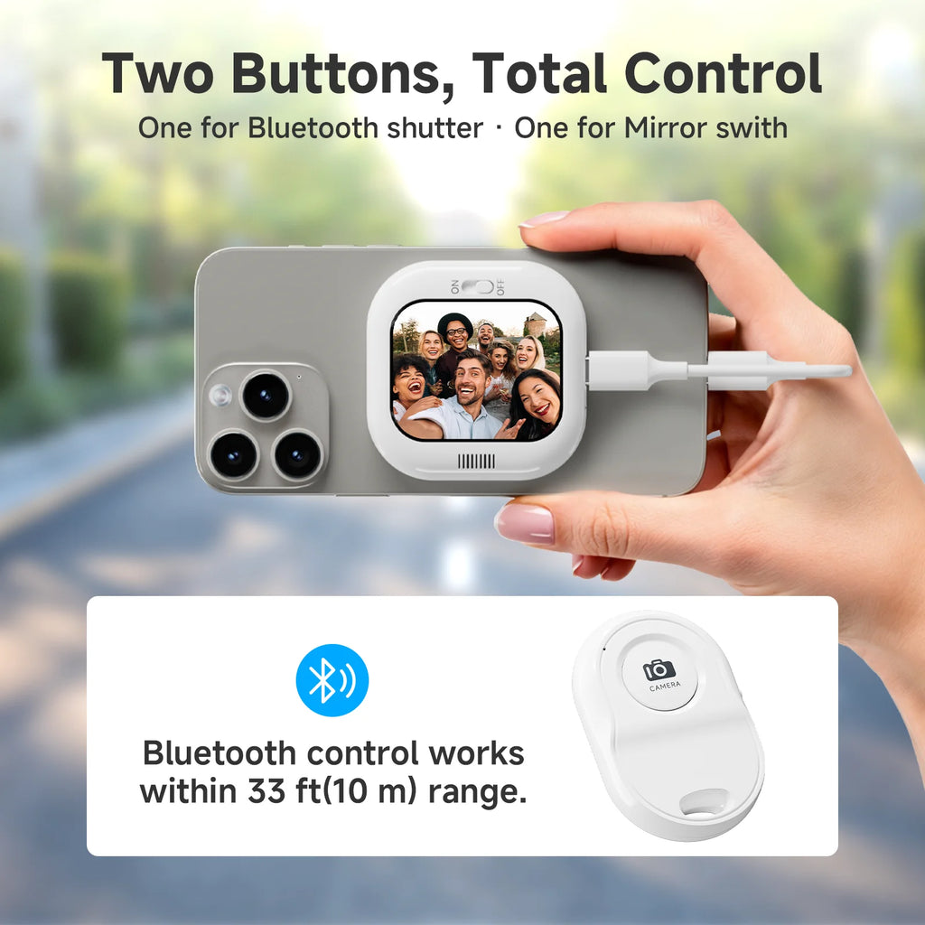 Mini Phone Selfie Display Screen for Rear Camera Vlogging