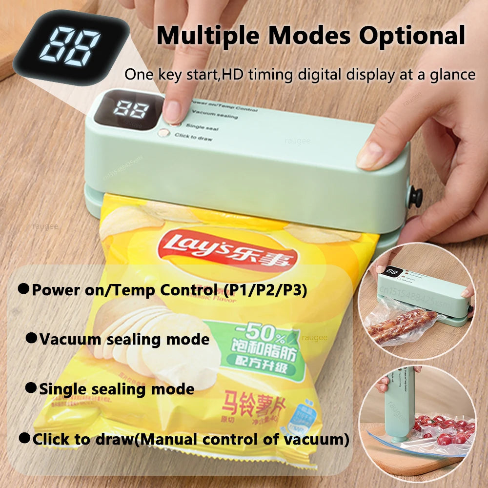 Portable USB Rechargeable Vacuum Sealer for Food Bags