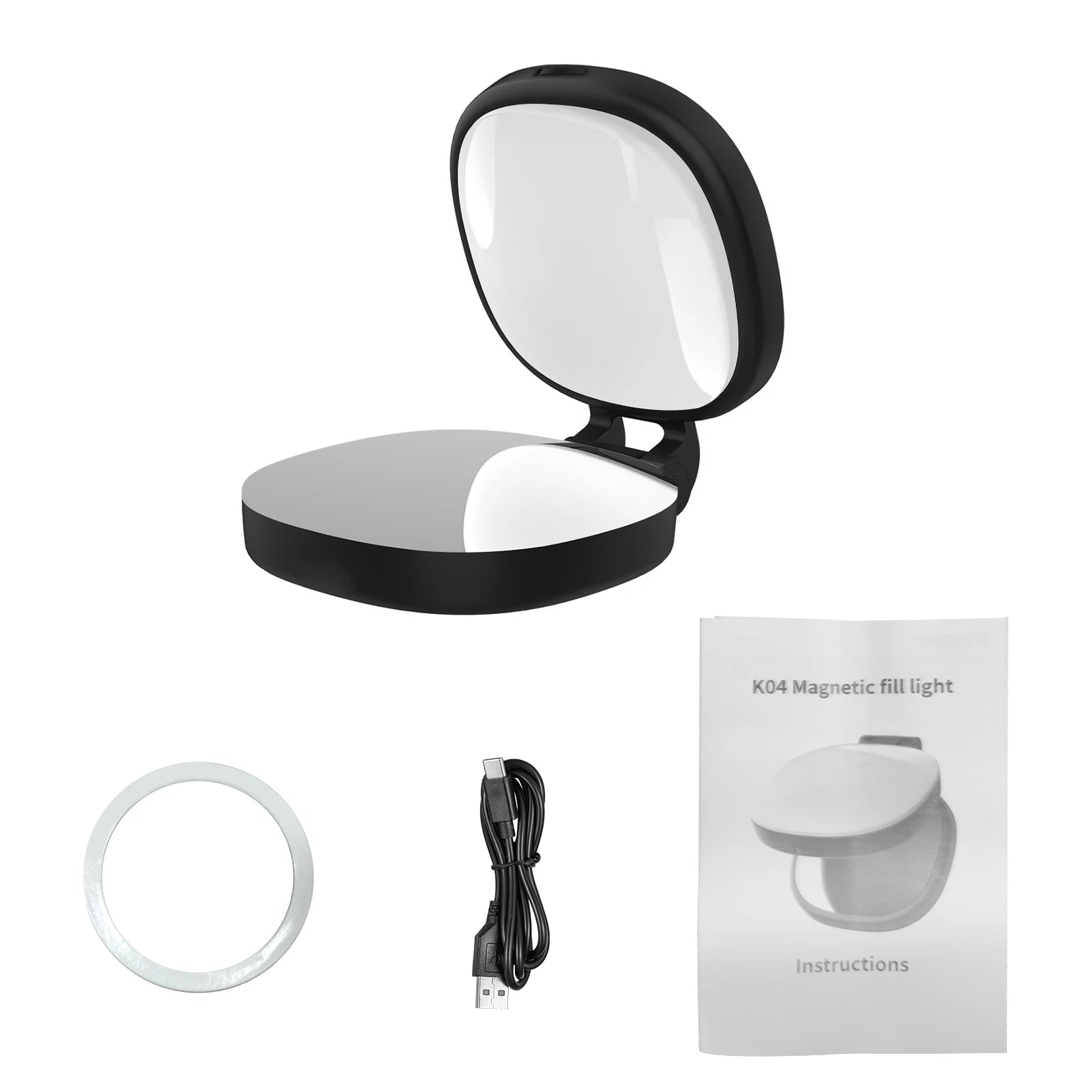 Magnetic Selfie Fill Light with Makeup Mirror