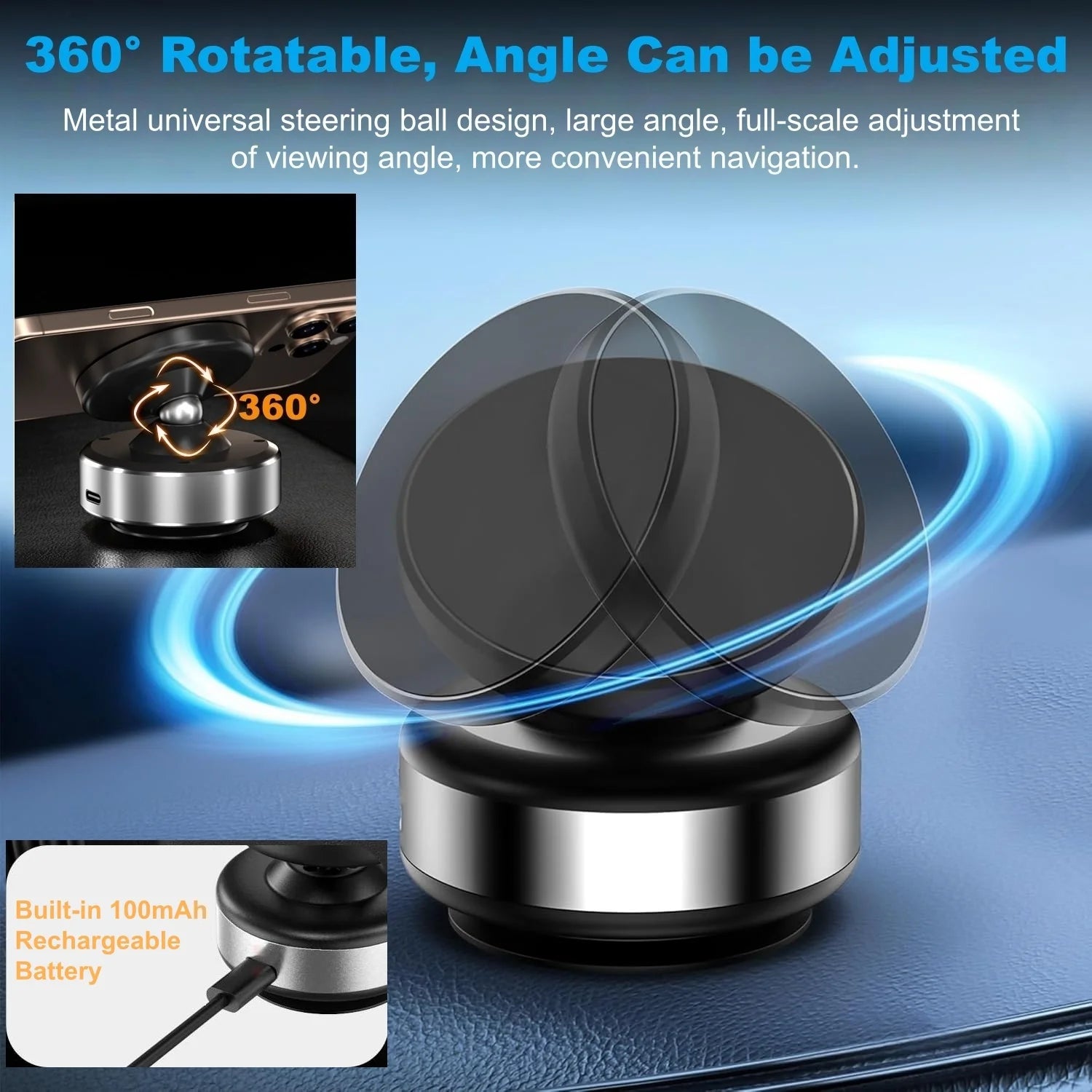 Magnetic Suction Cup Phone Mount (Vacuum Adsorption)