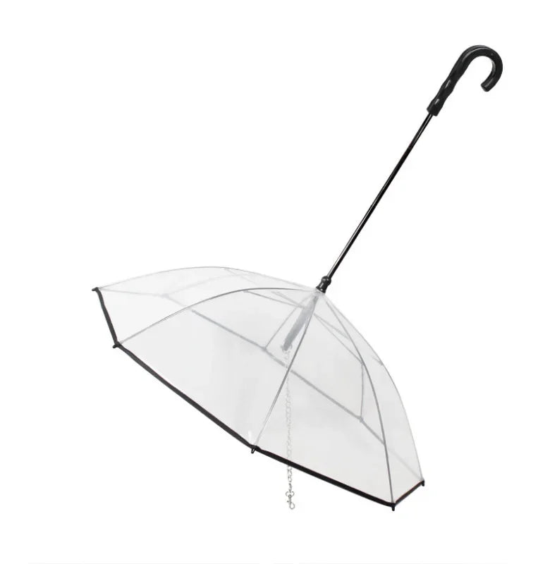 Transparent Pet Umbrella for Dogs with Detachable Leash