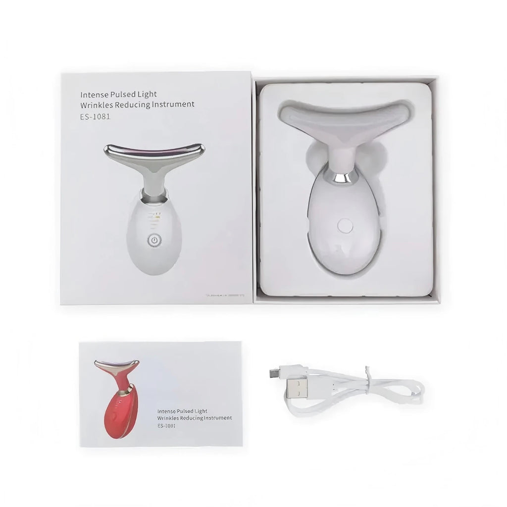 7-Color LED Red Light Facial Massager Wand for Face & Neck