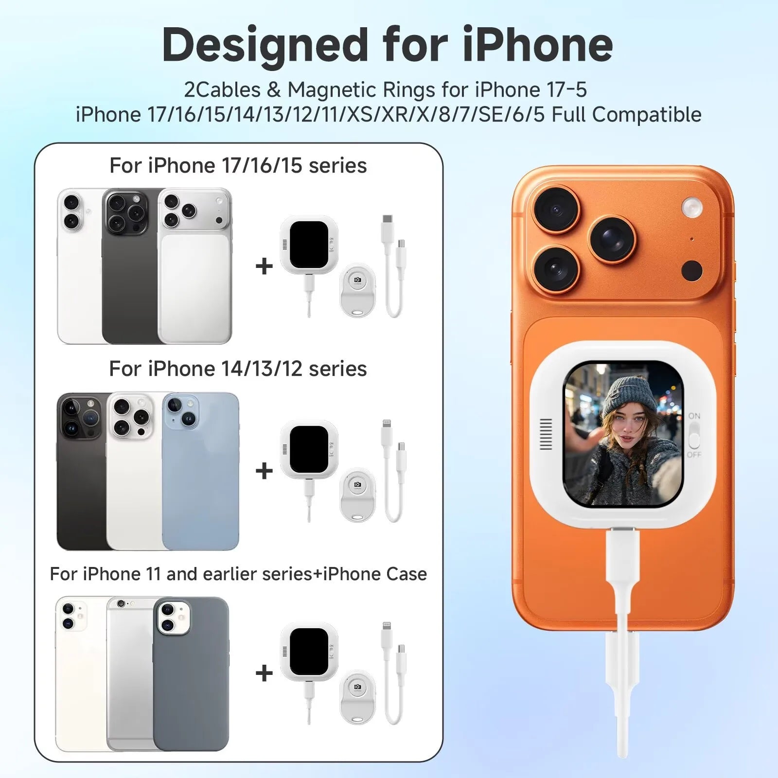 Mini Phone Selfie Display Screen for Rear Camera Vlogging