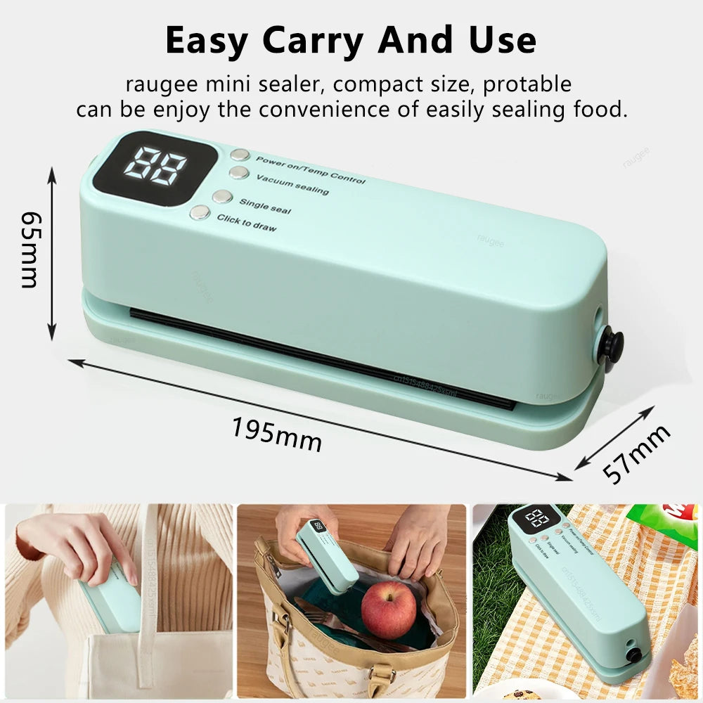 Portable USB Rechargeable Vacuum Sealer for Food Bags