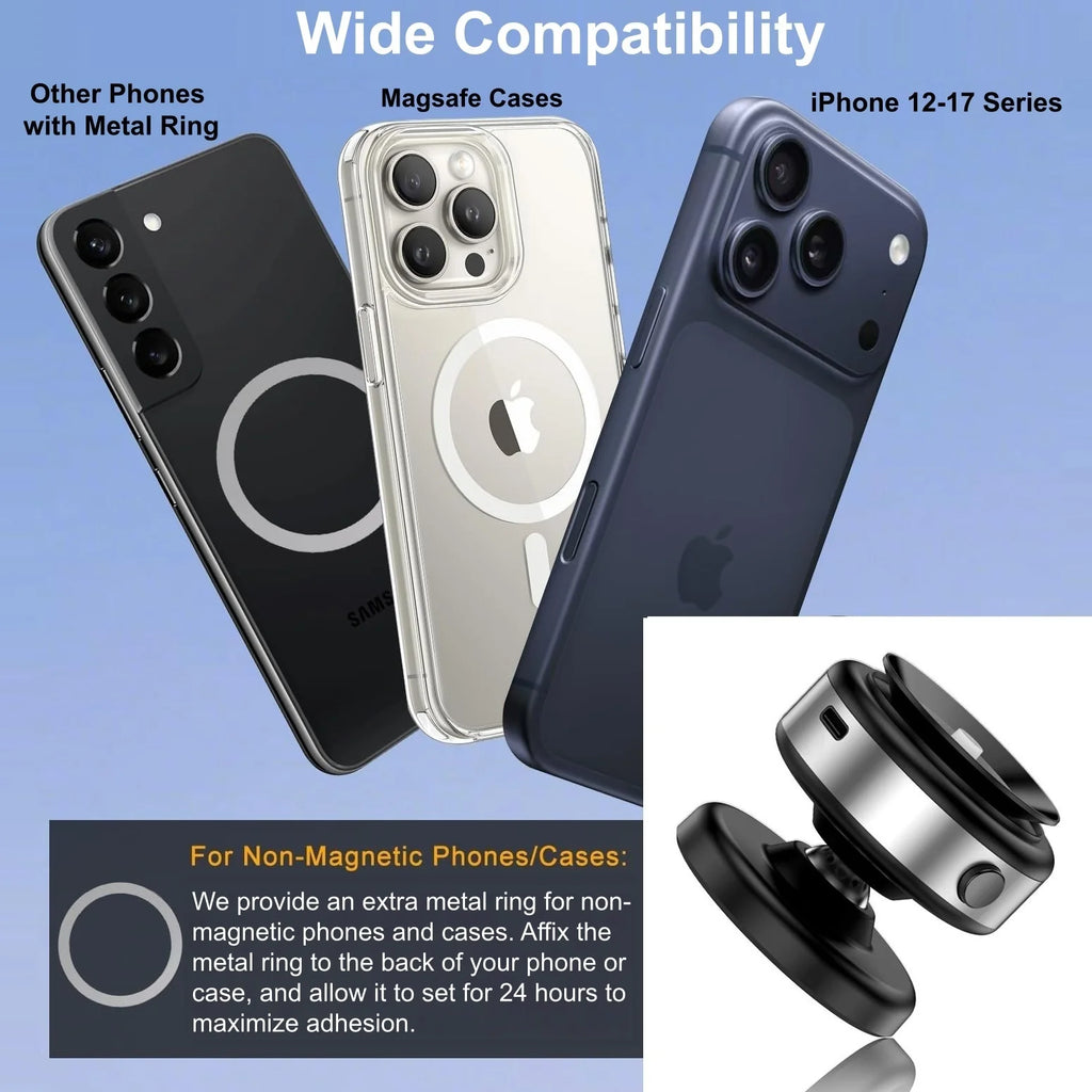 Magnetic Suction Cup Phone Mount (Vacuum Adsorption)