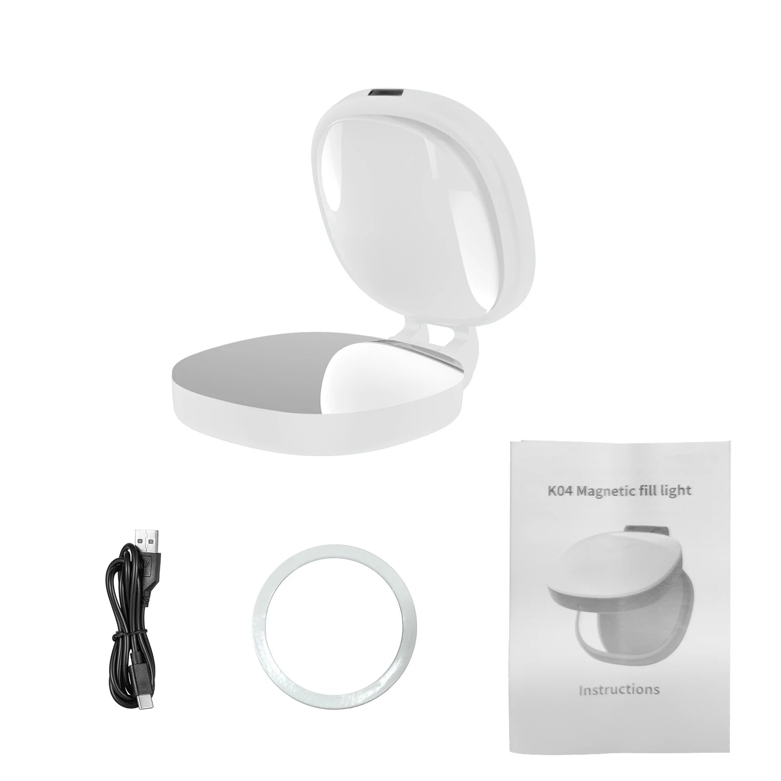 Magnetic Selfie Fill Light with Makeup Mirror