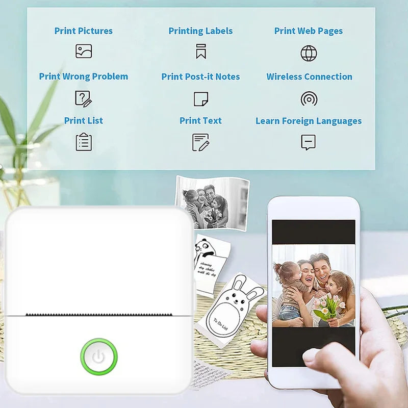 Mini Portable Inkless Thermal Sticker Printer