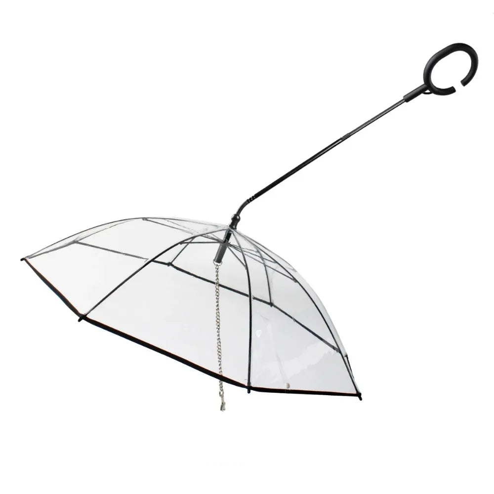 Transparent Pet Umbrella for Dogs with Detachable Leash