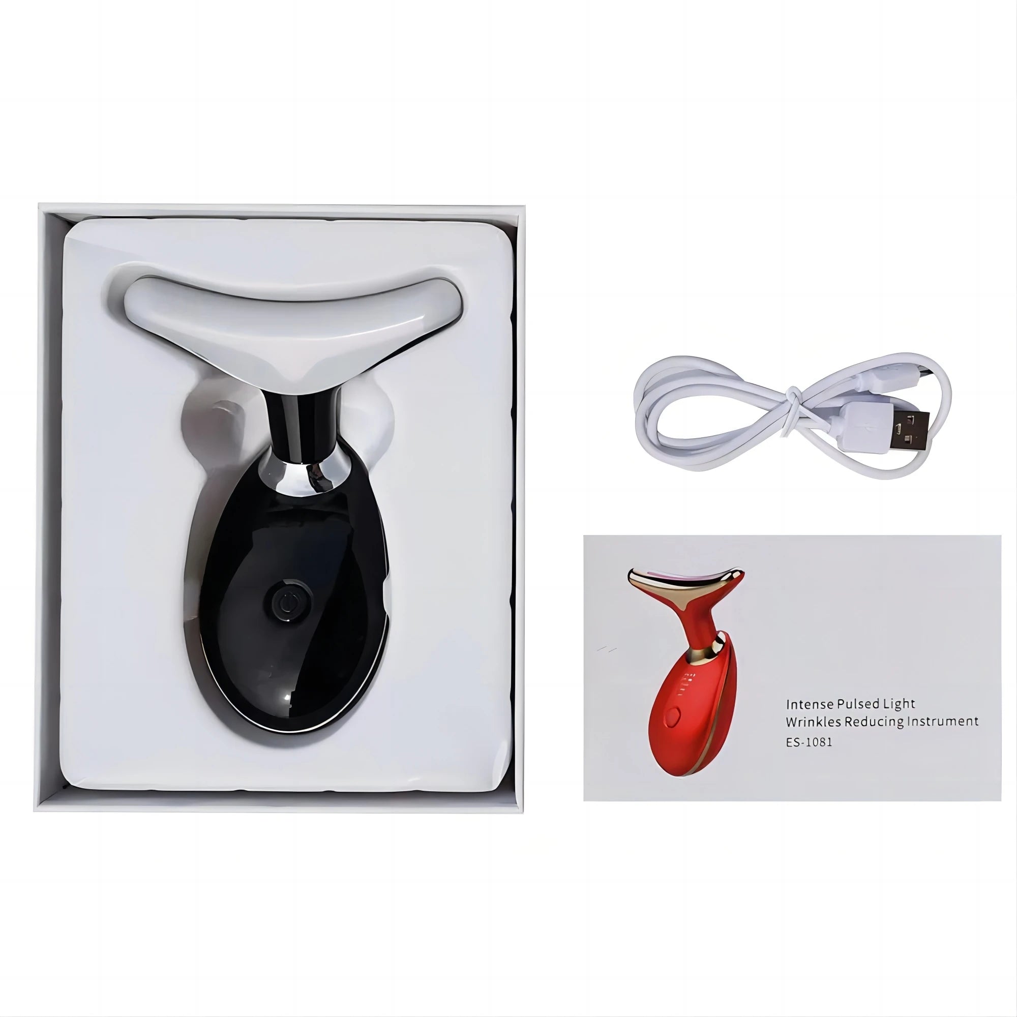7-Color LED Red Light Facial Massager Wand for Face & Neck