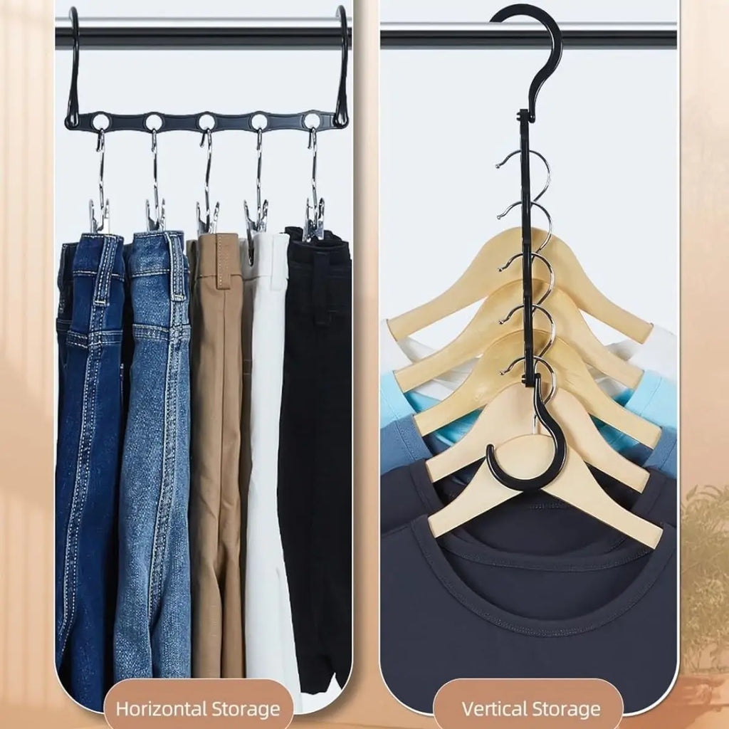 Space-Saving Cascading Clothes Hangers (5-Hole Design)
