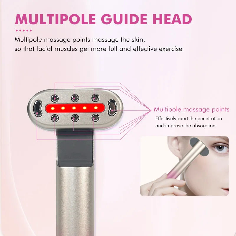 EMS Microcurrent Face Lifting Device with Red Light Therapy
