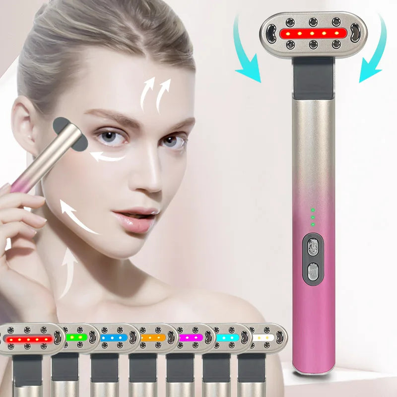 EMS Microcurrent Face Lifting Device with Red Light Therapy