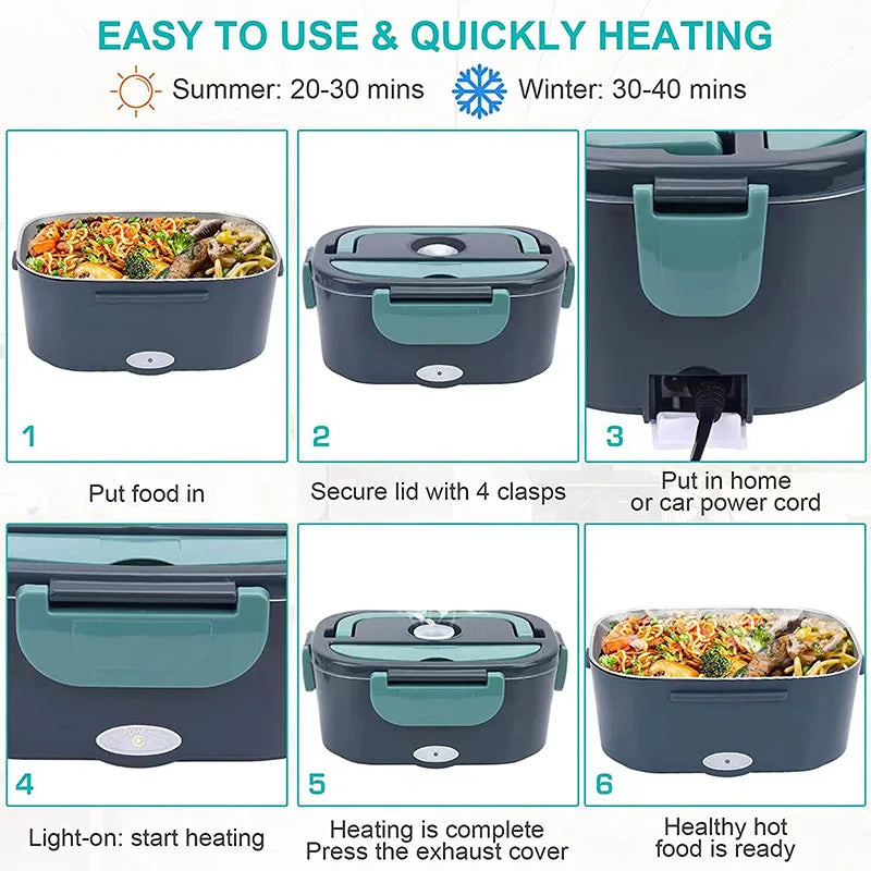 1.5L Electric Lunch Box Food Warmer (Car & Home Use)
