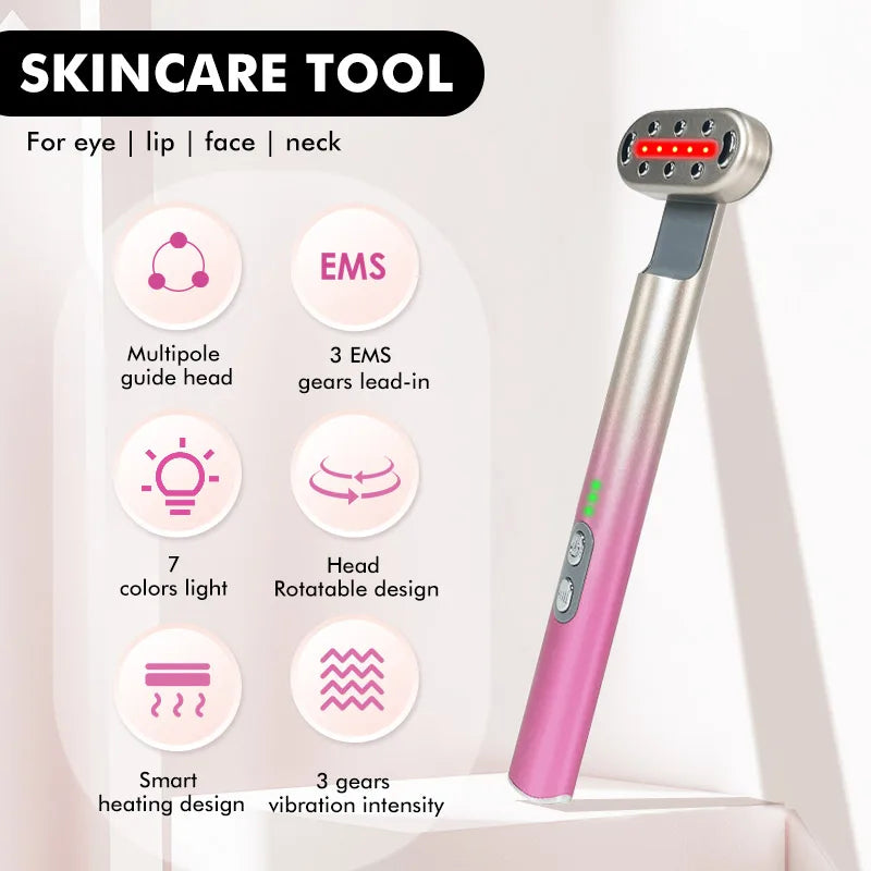 EMS Microcurrent Face Lifting Device with Red Light Therapy